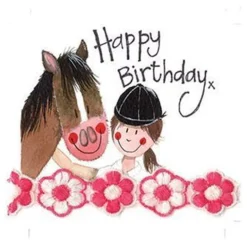 Alex Clark Horse & Rider Happy Birthday Card