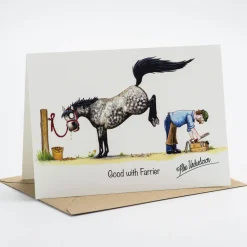 Greenhawk Equestrian Sport Alex Underdown Good With Farrier Greeting Card