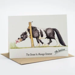 Greenhawk Equestrian Sport Alex Underdown The Grass Is Always Greener Greeting Card