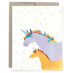 Art of Melodious Unicorn Mom Greeting Card