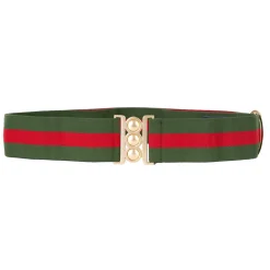 UnBelts Cinto x Hunter Tri-Stripe Belt W/ Gold Buckle