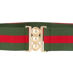 UnBelts Cinto x Hunter Tri-Stripe Belt W/ Gold Buckle