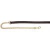 Connemara Leather Lead W/ 60 cm Brass Chain