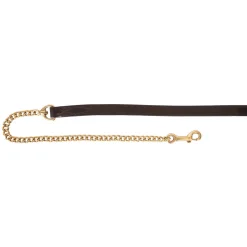 Connemara Leather Lead W/ 60 cm Brass Chain