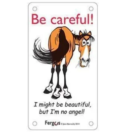 Fergus The Horse Fergus No Angel Stall Sign