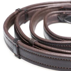 Flexible Fit Equestrian FFE Padded Leather Reins W/ Stoppers