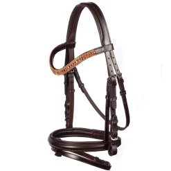 Flexible Fit Equestrian FFE Rose Gold Princess Wave Dressage Snaffle Bridle