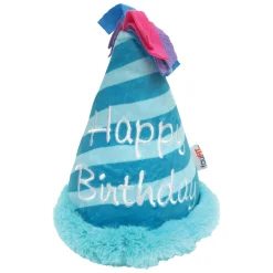 Fou Fou Brands Blue Birthday Hat Crinkle Plush Dog Toy