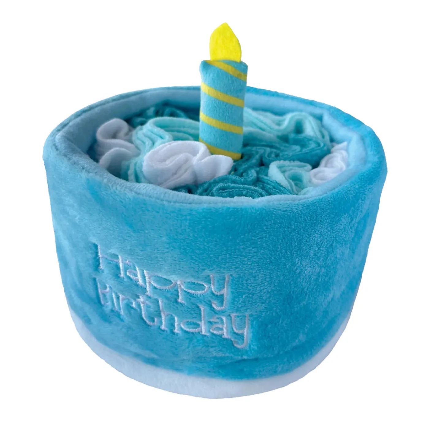 Fou Fou Brands Fou Fit Hide 'N Seek Blue Birthday Cake Snuffle Dog Toy