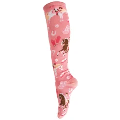 Four White Socks Pony Club Knee High Socks