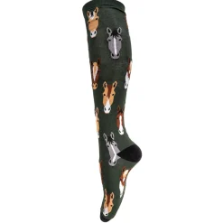 Four White Socks Pony Portraits Knee High Socks