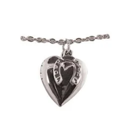 Finishing Touch of Kentucky Heart Locket W/ Horseshoe Charm Pendant
