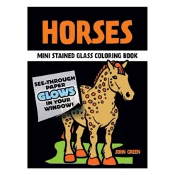 Greenhawk Equestrian Sport Horses Mini Stained Glass Coloring Book