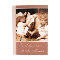 Bella Flor Ink on Paper Two Girls W/ Horse Friendship Card