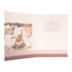Bella Flor Ink on Paper Two Girls W/ Horse Friendship Card