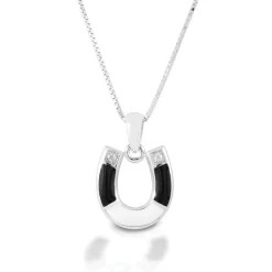 Kelly Herd Black & White Horseshoe Necklace