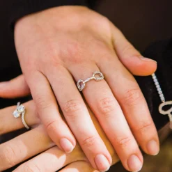 Kelly Herd Clear Stones Horseshoe Bit Ring