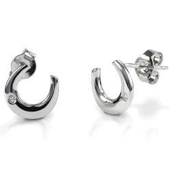 Kelly Herd Single Stone Horseshoe Earrings