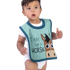 Lazy One I Eat Like A Horse Infant Bib