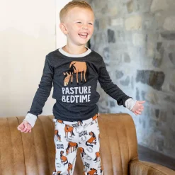 Kids Lazy One Pasture Bedtime Long Sleeve Pajama Set - Kids'