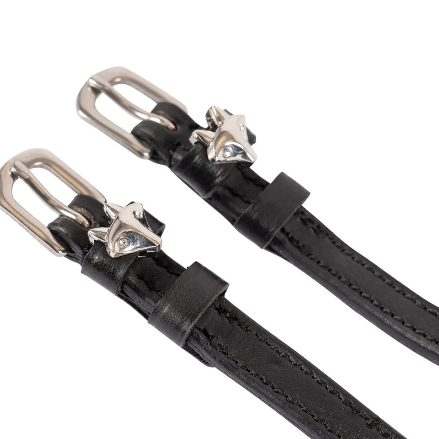 Mane Jane Silver Fox Head Spur Straps