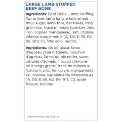 Rollover Premium Pet Food Rollover Large Stuffed Bone Lamb & Rice