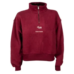 Women Roots Equestrian Sueded Signature Half Zip Top