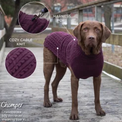 Shedrow K9 Brentwood Cable Knit Dog Sweater Plus