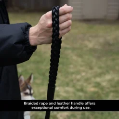 Shedrow K9 Rideau Braided Rope & Leather Leash