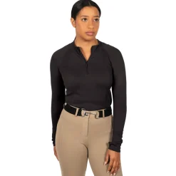 Women TemTeq Liso Seamless Quarter Zip Long Sleeve Top