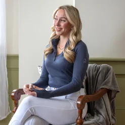 Women TemTeq Liso Seamless Quarter Zip Long Sleeve Top