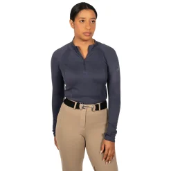 Women TemTeq Liso Seamless Quarter Zip Long Sleeve Top