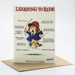 Thelwell Learning To Ride Greeting Card